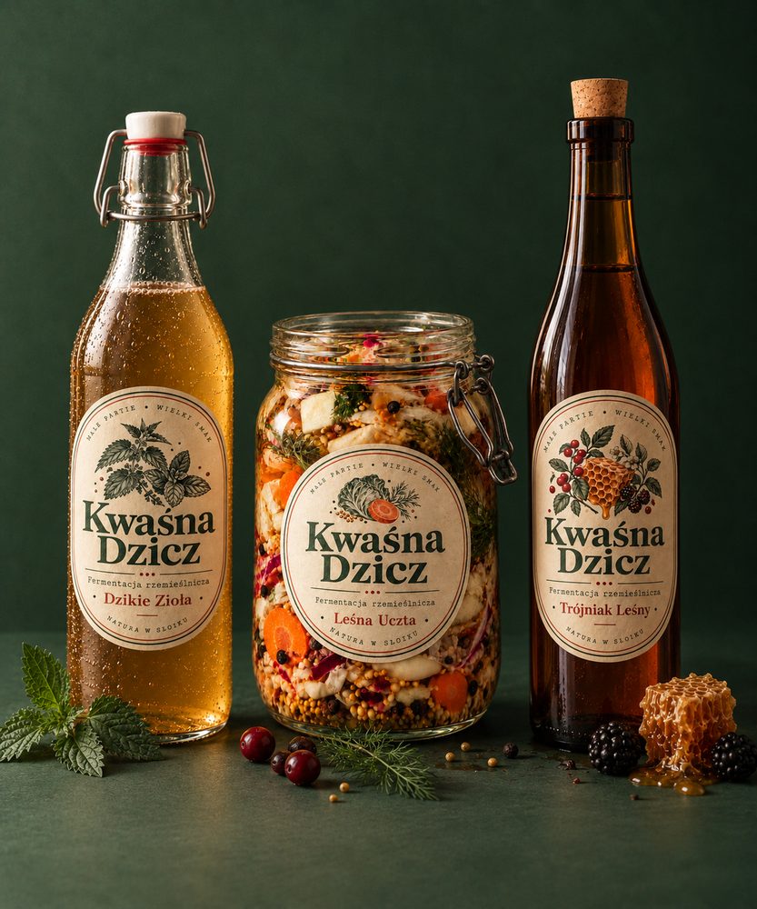 Cała gama Kwaśnej Dziczy: słoik i dwie butelki